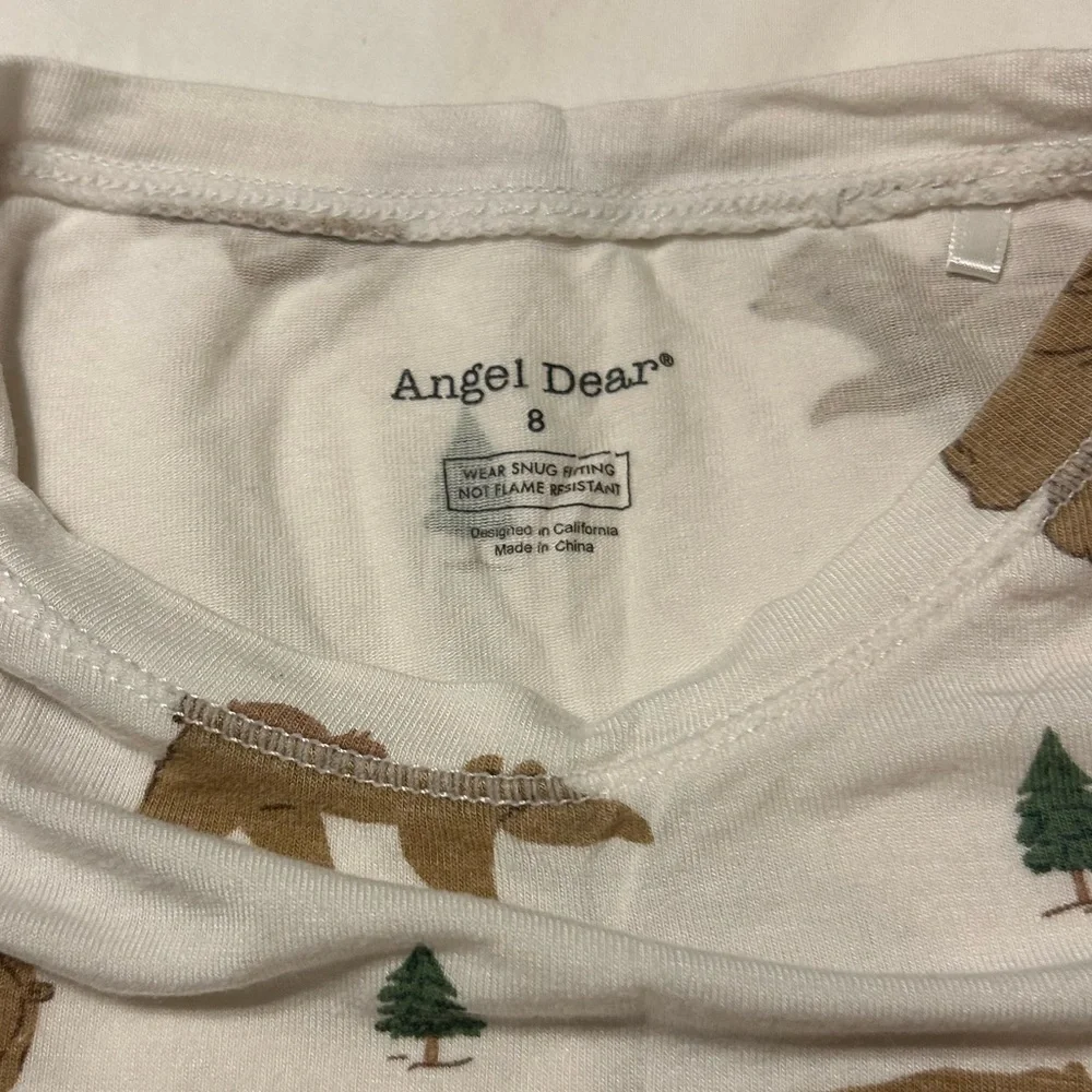 Angel Dear Long Sleeve Pajama Set Brown Bears Size 8